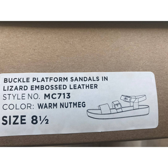 SOLD Madewell The Robin Platform Sandal in Lizard Embossed Leather - Picture 5 of 11